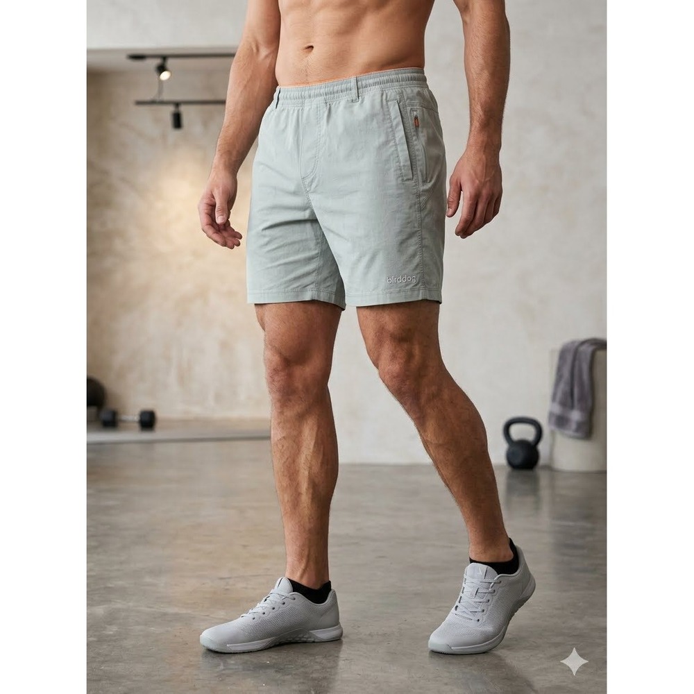 Birddogs Boomstick Long Gym Shorts Mens Small Sage Green Orange Liner Pockets